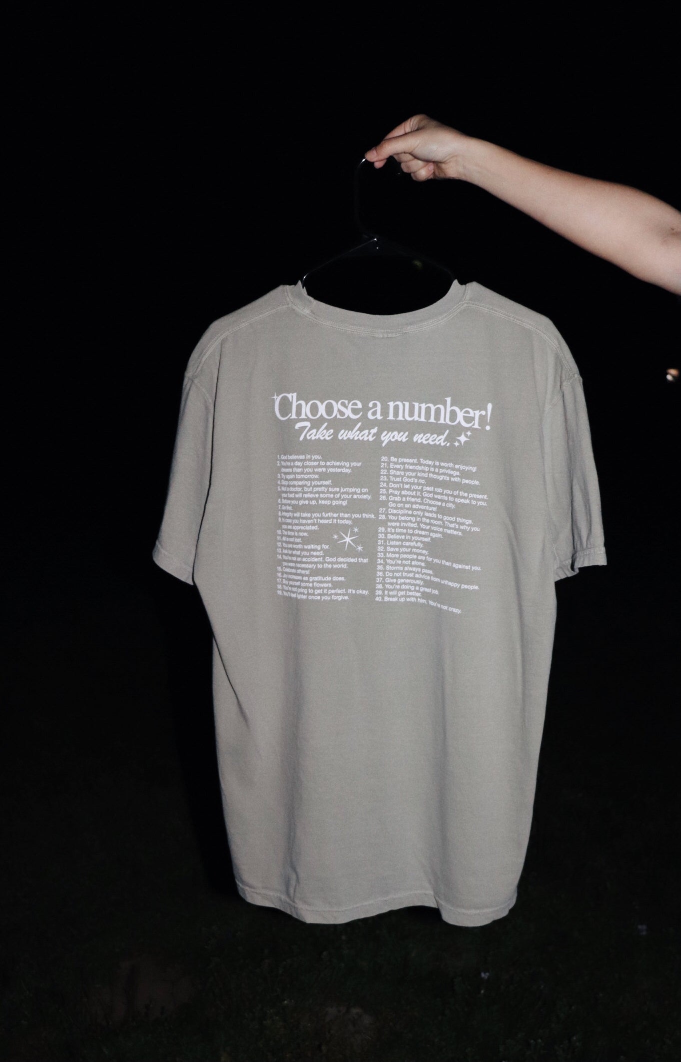 CHOOSE A NUMBER! TEE IN STONE