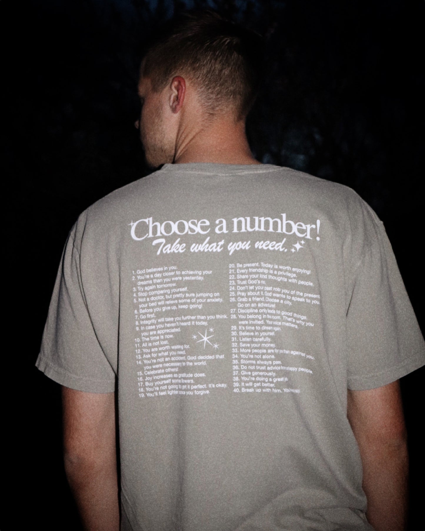 CHOOSE A NUMBER! TEE IN STONE
